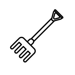 rake gardening tool line style icon