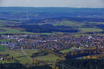Blick vom Plettenberg, Schwäbische Alb, zum Thyssenturm bei Rottweil