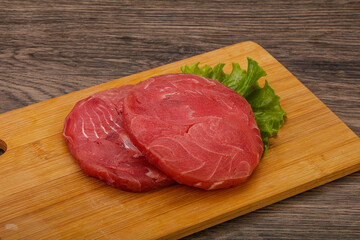 Raw tuna steak for grill