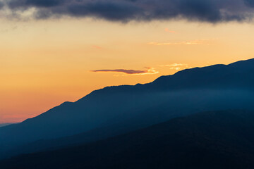 View from Mount Cesen at sunset