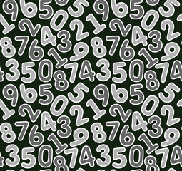 Seamless pattern with arabic numbers for school.