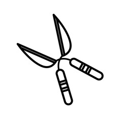 scissors gardening tool line style icon