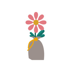 flower growth plant in bag flat style icon