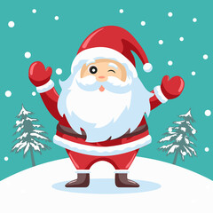 Happy santa claus design for christmas card