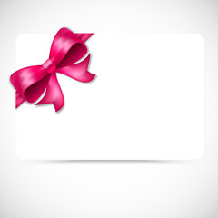 Pink vector satin bow card