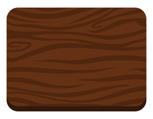 Template with Wooden Rectangular Sign over White Background, Vector Illustration