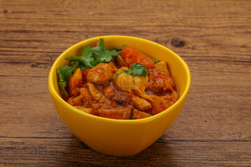 Chicken with oyster sauce and vegetables