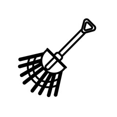 rake gardening tool line style icon
