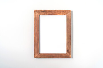 Wood frame or photo frame isolated on the white background. Object with clipping path