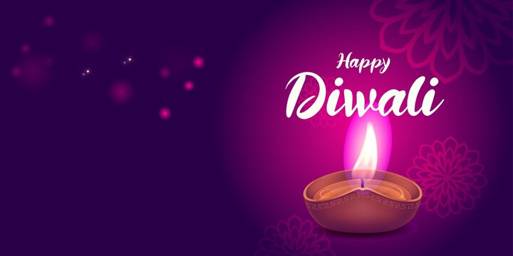 Happy diwali beautiful decorative banner design