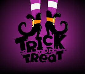 Fototapeta premium Happy Halloween greeting card. Trick or treat