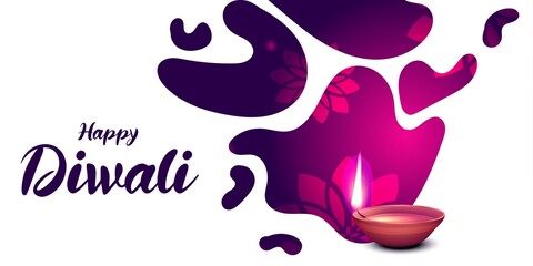 Happy diwali beautiful decorative banner design