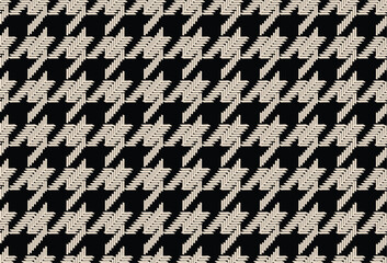 seamless textured hound tooth vector check pattern - obrazy, fototapety, plakaty