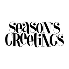 Season Greetings a hand-drawn lettering quote for Christmas time. Text for social media, print, t-shirt, card, poster, promotional gift, landing page, web design elements. Vector illustration