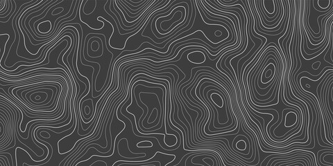 Topographic contour map with grid. Vector relief map.