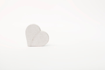 White wooden heart on isolated white background. heart-shaped set. Valentine's Day, Love concept. romantic design