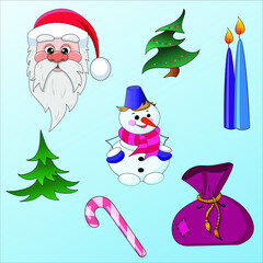 santa claus and snowman