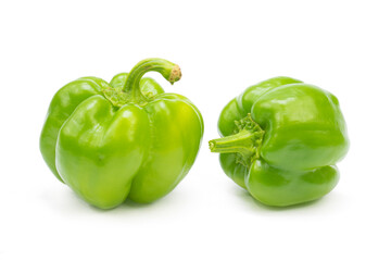 Obraz na płótnie Canvas Two bell peppers (Capsicum annuum grossum) isolated on white background