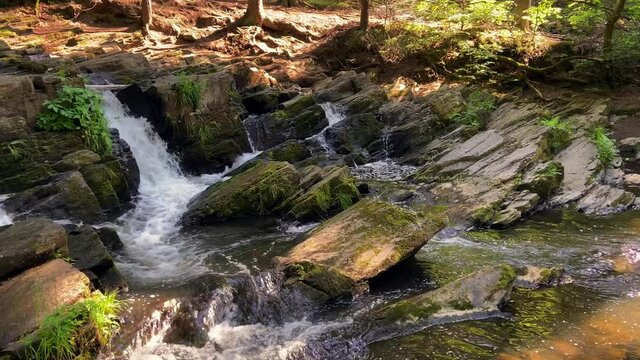 Selkefall im Harz mit Sonnenlicht