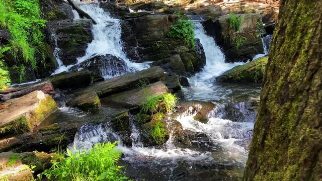 Wasserfall im Harz im Selketal im Sommer