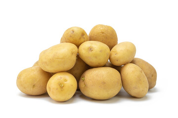 Fresh potatoes isolated on white background