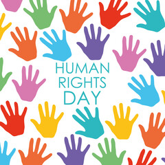 colorful hands of human rights design