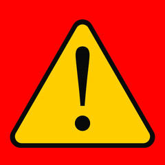 Exclamation mark inside the triangle to indicate alertness or caution vector illustration