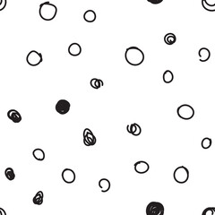 Dots seamless pattern. Hand drawn circles background texture.