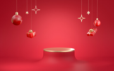 3d rendering of happy new year and merry christmas background.