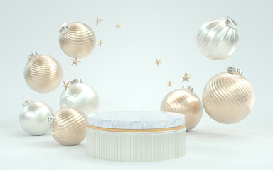 3d rendering of happy new year and merry christmas background.
