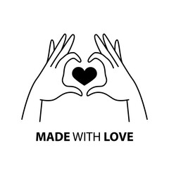 Obraz premium Human hands in positive gesture - showing like, love etc. Vector icon.