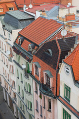 top views of the old town in Brno, Morawia, Czech Republic, Europe. Traveling by Czech republic