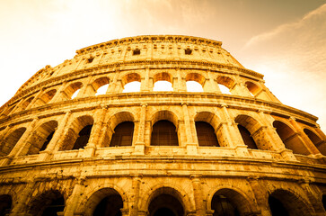 Colosseum in Rome (Roma), Italy. The most famous Italian sightseeing.