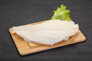 Raw halibut fillet