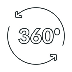 360 Degrees Video Play Vector With Gradient