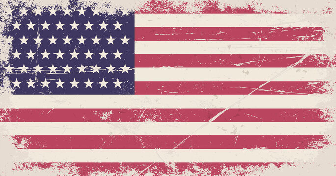 Vintage flag of USA. United States of America