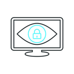 Parental Control Vector Icon, Eye On Screen