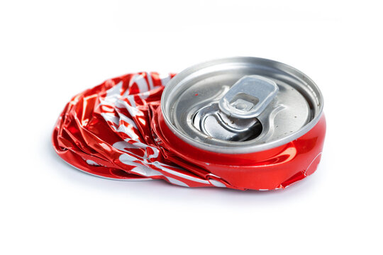 Compressed cans isolated on a white background