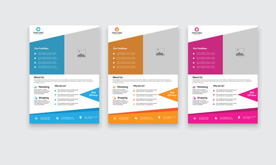 Obraz premium Corporate business flyer design template .Flyer Template Geometric shape used for business poster layout