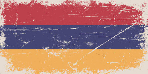 Vintage flag of Republic of Armenia