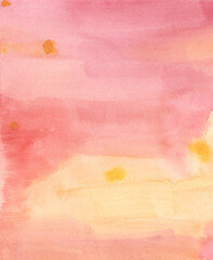 Abstract watercolor background. Pink and yellow abstract modern aquarelle texture print. 