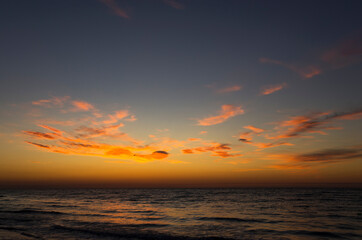 Colorful sunrise over the sea, landscape