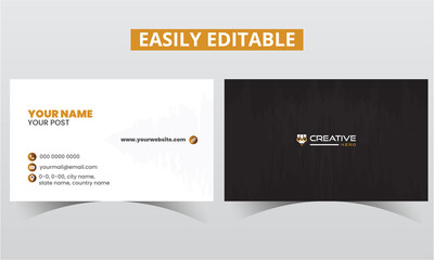 Premium Business Card Template With clean & minimal Design for your own business contact identity. Creative & Modern Simple Visiting card horizontal vector elegant layout for personal use,