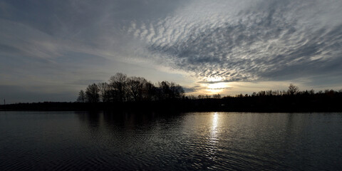  Summer fishing on the Desna river, beautiful panorama.