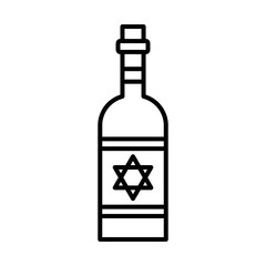 kosher wine icon, line style