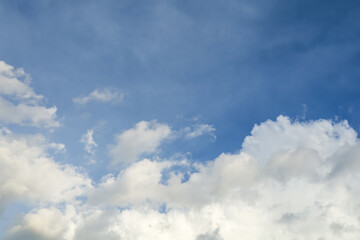 View of white cloud with blue sky nature background.