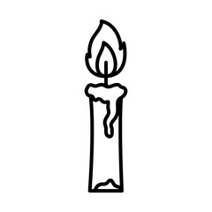 candle burning icon, line style