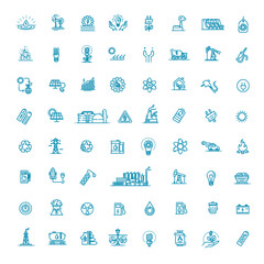 Collection of linear style vector icons on the theme of electric power.