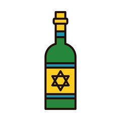 kosher wine icon, line and fill style