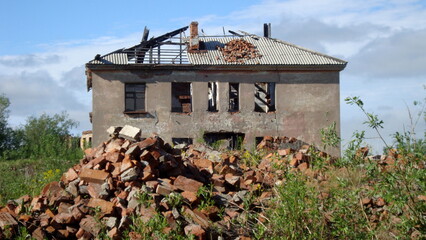 abandoned places old town the city of Vorkuta the time of year summer